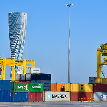 security overseeing a cargo ship